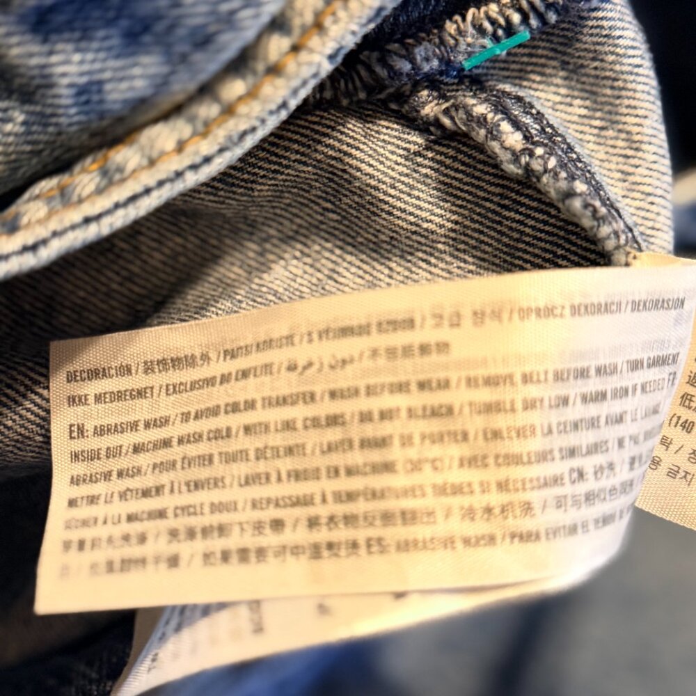 Abercrombie & Fitch A&F Mom Jeans 28 (6R) | High Rise Tie Waist Denim Fray Hem - Picture 10 of 10